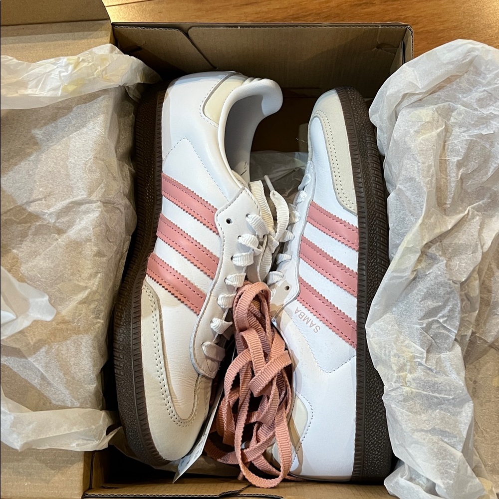 Adidas Pink Stripe Sambas size 7